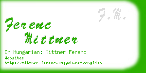 ferenc mittner business card